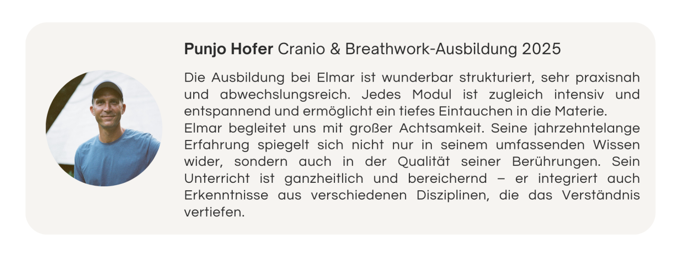 Teilnehmer Punjo über seine Erfahrung bei der Craniosacral Ausbildung in Wien