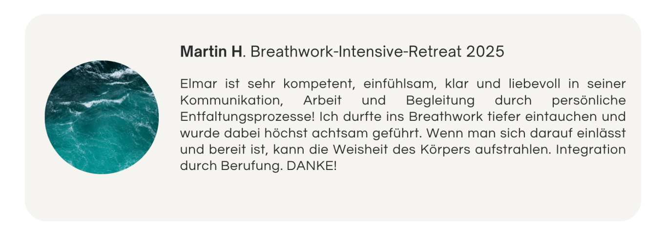 Teilnehmer Martin über seine Erfahrungen beim Atem Workshop